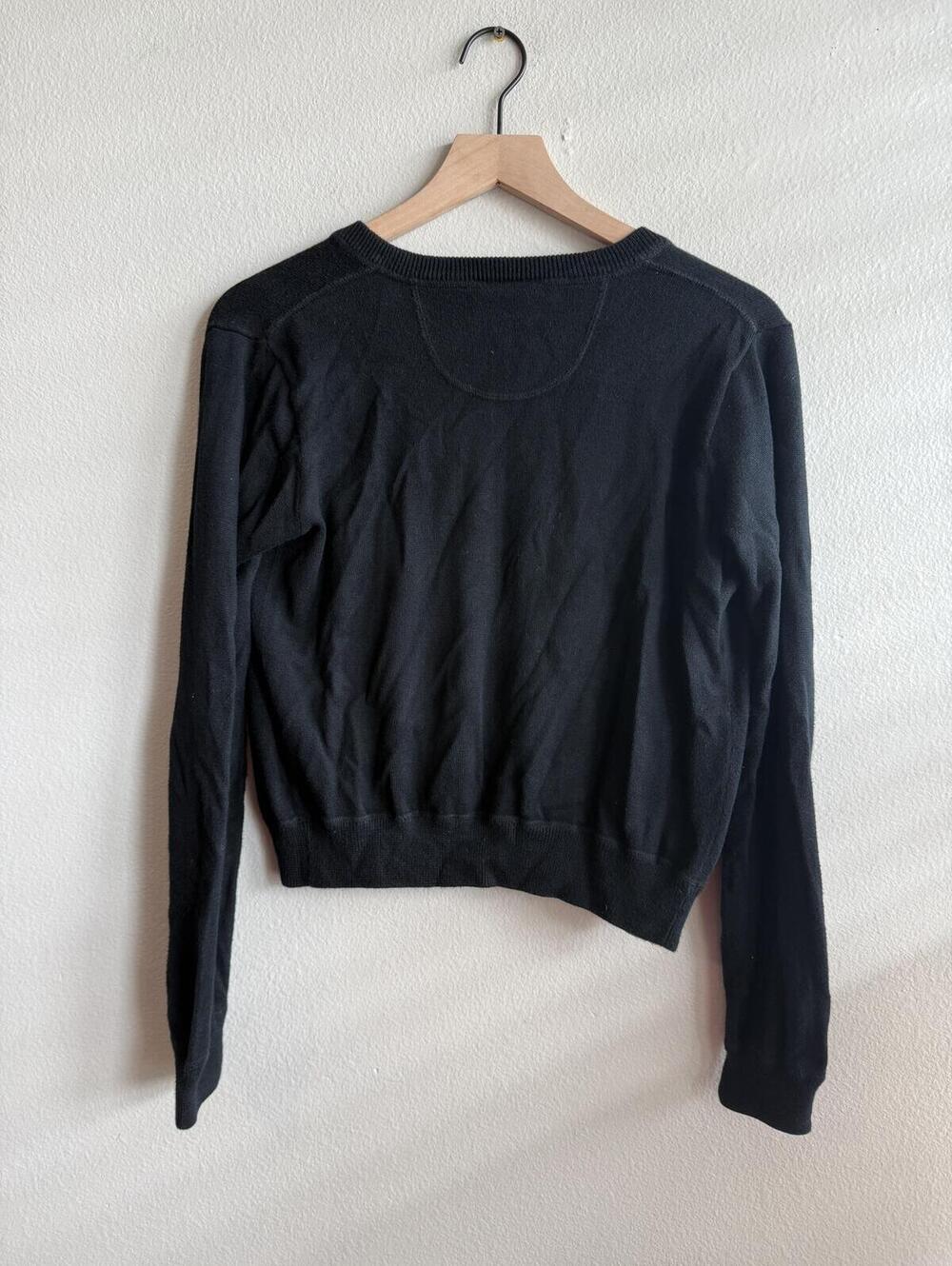 Vintage Polo Jeans Co Ralph Lauren Black Cardigan Medium Y2K Preppy Sweater - Picture 4 of 5
